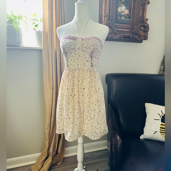 American Eagle Floral Strapless/Halter Dress - Picture 1 of 5